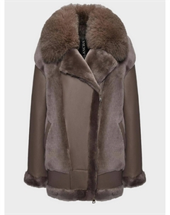 Дубленка с воротником из меха песца Blancha