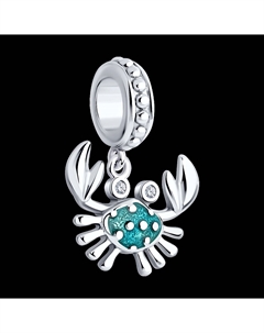 Подвеска-шарм из серебра с фианитами и эмалью Sokolov