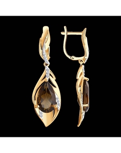 Серьги из золота с раухтопазами и фианитами Sokolov