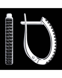 Серьги из серебра с фианитами Sokolov