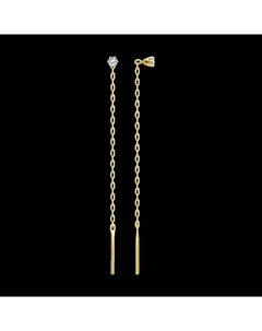 Серьги из желтого золота с фианитами Sokolov