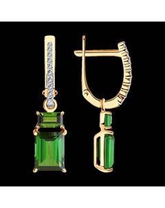 Серьги из золота с бриллиантами и турмалином Sokolov