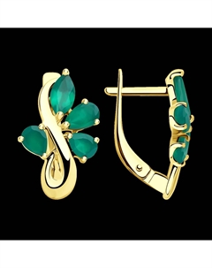 Серьги из желтого золота с агатами Sokolov