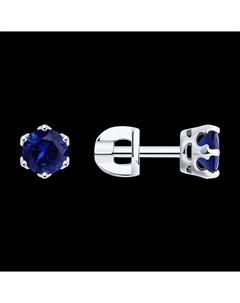 Серьги-пусеты из белого золота с сапфирами Sokolov