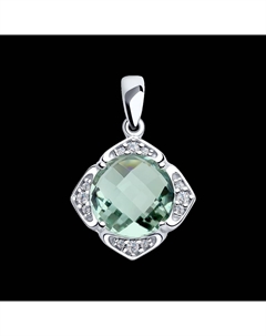 Подвеска из серебра с кварцем и фианитами Sokolov