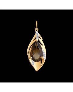 Подвеска из золота с раухтопазом и фианитами Sokolov