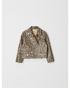 Короткая куртка-косуха с леопардовым принтом для девочек Sela