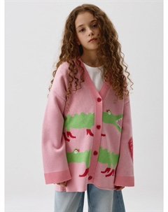 Кардиган оверсайз с принтом для девочек Sela