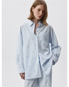 Домашняя рубашка в полоску с бантиками Sela