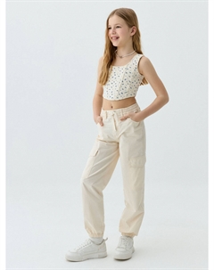 Хлопковые брюки карго для девочек Sela