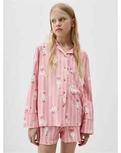 Трикотажная пижама с принтом для девочек Sela