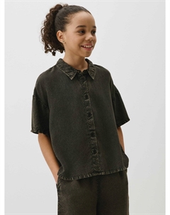 Вискозная рубашка с короткими рукавами для девочек Sela