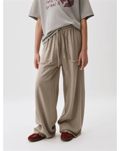 Широкие брюки из вискозы и льна для девочек Sela