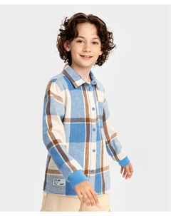 Рубашка в клетку с длинным рукавом теплая мультицвет детская Button blue