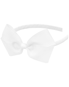 Белый ободок с бантом Button blue