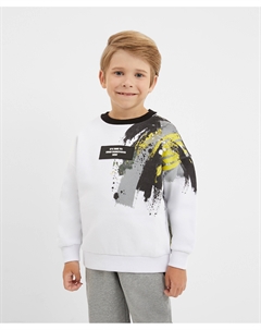 Свитшот из футера с принтом белый для мальчика Gulliver