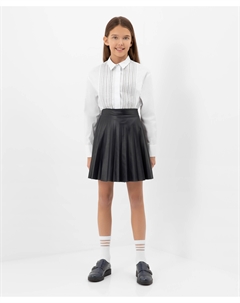 Юбка-гофре из искусственной кожи синяя Gulliver