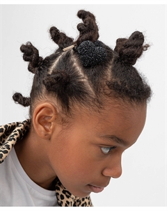 Резинка для волос с декором черная Button blue