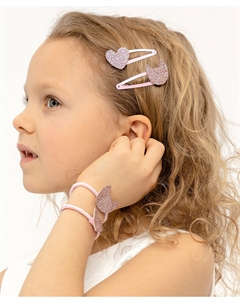 Комплект резинок и заколок для волос, 8 шт. Button blue