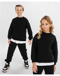 Свитшот оверсайз чёрный детский Button blue