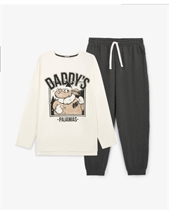 Пижама мужская из трикотажа с принтом мультицвет Gulliver