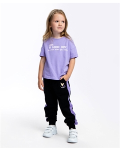 Футболка с принтом сиреневая Button blue