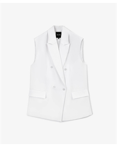 Жилет двубортный силуэта оверсайз белый Glvr