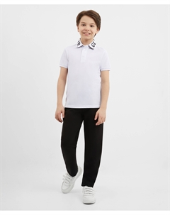 Брюки зауженные из джерси чёрные для мальчика Gulliver