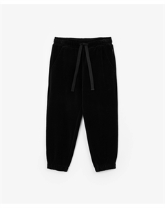 Брюки-джоггеры из велюра чёрные для девочки Gulliver