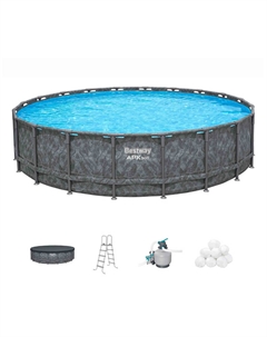 Каркасный бассейн 671х132см, 40377л, песочный фильтр-насос, лестница, тент, полисферы APX 365 561JZ Bestway