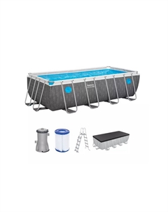 Каркасный прямоугольный бассейн 488х244x122см, 11532л, фил.насос 3028л/ч, лестница, тент Power Steel 561MB Bestway