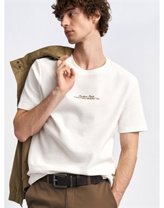 Футболка из хлопка с принтом-надписью Zolla