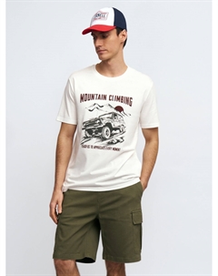 Футболка из хлопка с принтом Zolla