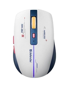 Мышь беспроводная Dila MM-282, игровая, радио, оптическая, USB, 1800dpi, белый и синий Defender
