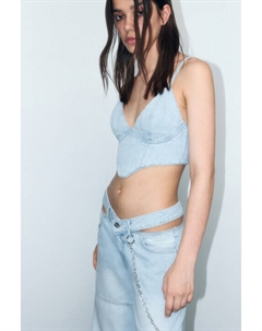 Топ-корсет джинсовый на тонких бретельках Befree