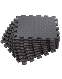 Коврик-пазл Fit, влагостойкий, для йоги и фитнеса, 30 х 30 х 1 см, серый, 24 шт. (EVAMU24GY) Unix
