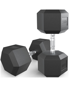 Гантель гексагональная Fit обрезиненная, 40 кг Unix
