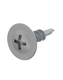 Саморез SMP1-87302-150, 4.2х16 мм, с прессшайбой, цинк, со сверлом, RAL 7004 (150 шт в пласт. конт.) Starfix