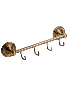 Полотенцедержатель FORA Real 4 крючка бронза Fora