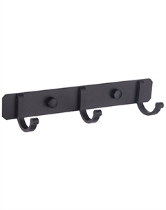 Планка с тремя крючками LEDEME Black L5516-3 черная Ledeme