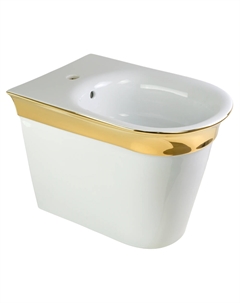 Биде напольное Monaco 32073 белое, декор золото Migliore