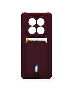 Чехол-накладка Activ SC304 с картхолдером для смартфона Xiaomi Redmi Note 14 Pro, силикон, бордовый (238761)