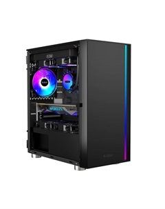 Корпус LM300 ARGB BK, mATX, Mini-Tower, USB 3.0, RGB подсветка, черный, без БП (LM300 ARGB BK) Pccooler