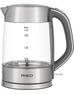 Чайник электрический Red Solution RK-G138 1.7л. 2.2 кВт, металл/стекло, серый (RK-G138) Red solution