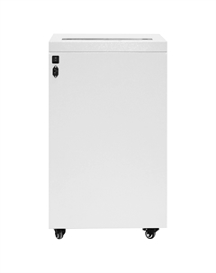 Шредер УА118-2, секретность 2/P-2, 360 см/мин., полосы - 3.9мм, 118л, 46 листов, скрепки, скобы, карты, CD, белый/черный (УА118-2) Гелеос