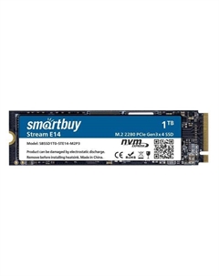 Твердотельный накопитель (SSD) 1Tb Stream E14, 2280, PCI-E 3.0 x4 (SBSSD1T0-STE14-M2P3) Retail Smartbuy