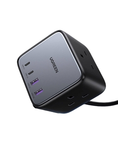 Сетевое зарядное устройство UGREEN CD268 65 Вт, 2xUSB, 2xUSB type-C, Quick Charge, черный (60113_), кабель USB Type C Ugreen