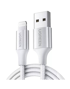 Кабель Lightning 8-pin(M)-USB(Am), 2 м, серебристый, UGREEN US199 (60163) Ugreen