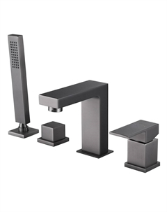 Смеситель на борт ванны Abber Daheim никель однорычажный с лейкой (AF8213NG)