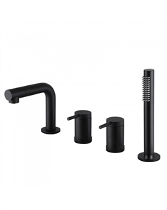 Смеситель на борт ванны Abber Emotion черный однорычажный с лейкой (AF8813B)